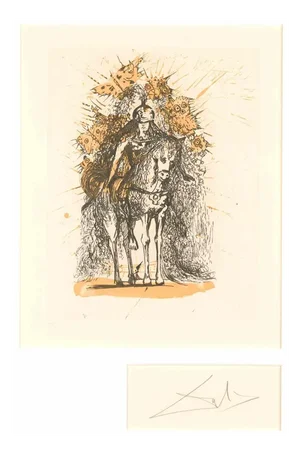 Cavalier Casqué aux Papillons, 1971, Lithograph