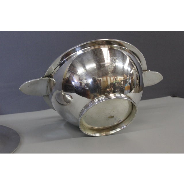 Silver-Plated Metal Soup Tureen with Marine Anchor, 1950s For Sale - Image 6 of 9