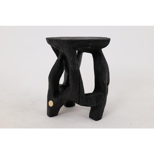 Wood Sculptural Side Table by Logniture For Sale - Image 10 of 15