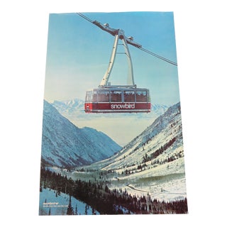 Vintage Utah Ski Resort Travel Poster Tram Car For Sale