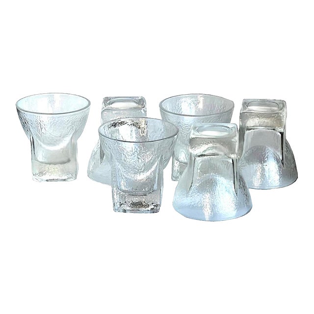 1960s Libbey Glass Textured St. Regis "On-the-Rocks" Tumblers, Set of 6 For Sale