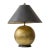 Vintage Black Sculptural Table Lamp With Swirl Ceramic Base For Sale