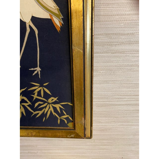 Vintage Mid 20th Century Framed Chinoiserie Silk Art For Sale In Savannah - Image 6 of 10