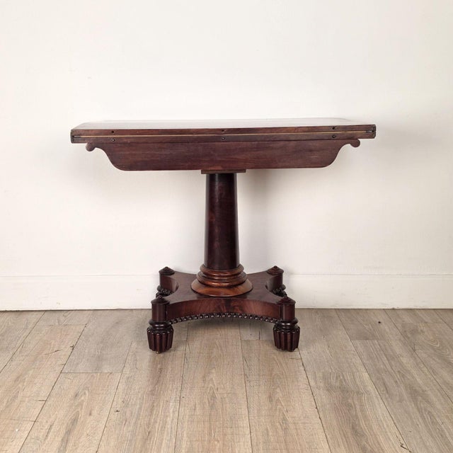 Late Regency Period Mahogany Pedestal Game Table, England Circa 1825 For Sale - Image 4 of 11