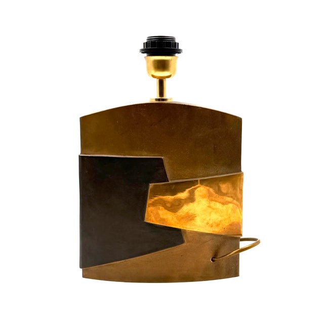 Gold Hollywood Regency Table Lamp by Esa Fedrigolli, Italy 1970s For Sale - Image 8 of 17