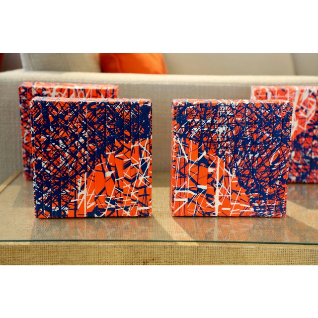 Abstract Alfredo Salazar Folded Canvas Four-Piece Abstract Art For Sale - Image 3 of 8