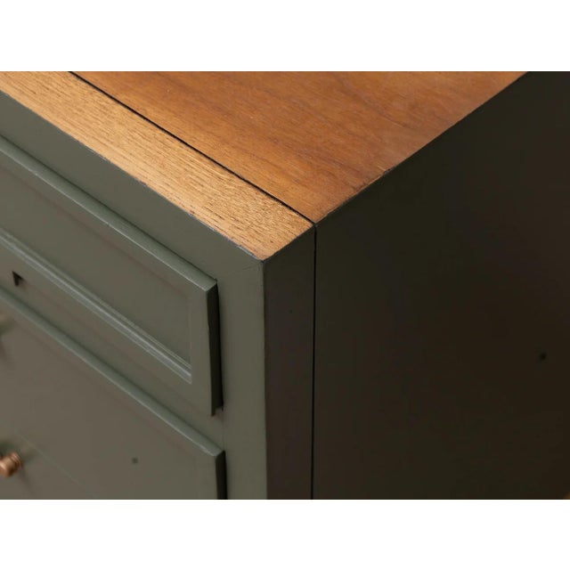 Wood Mid 20th Century Sage Green Vintage Dresser For Sale - Image 7 of 12