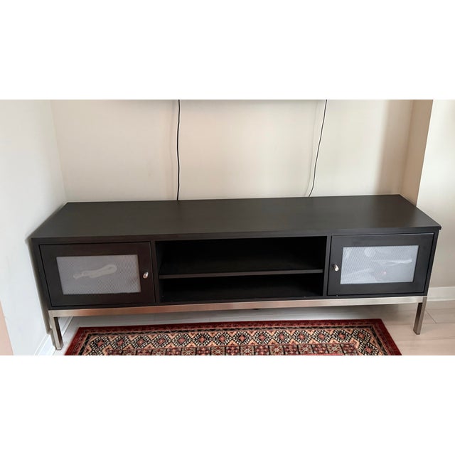 Modern 2000’s Dark Wood Curio Cabinet With Dovetail Joinery and Handcrafted Hardware For Sale - Image 3 of 3