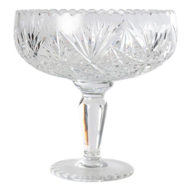 Mid 20th Century Cut Crystal Compote For Sale
