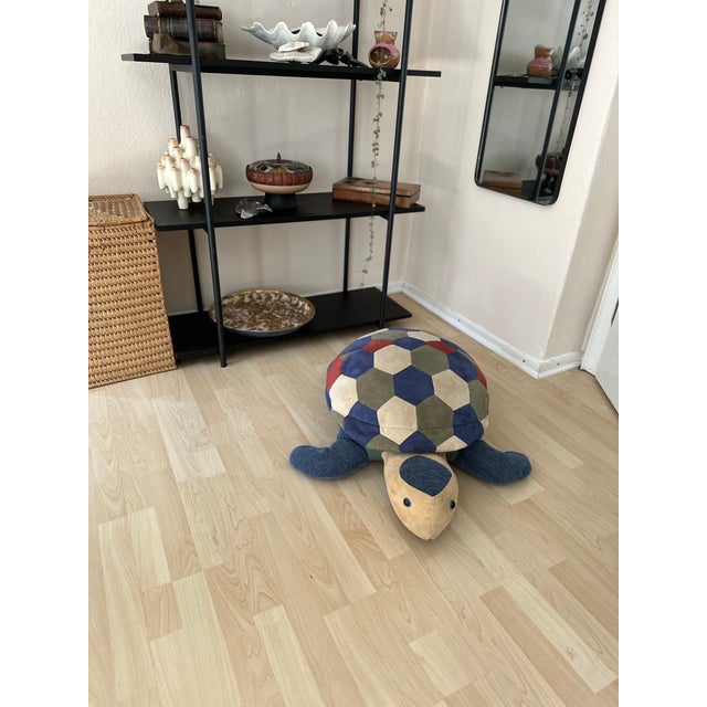 Large Leather Pouf in the Shape of a Turtle, 1975 For Sale - Image 13 of 18