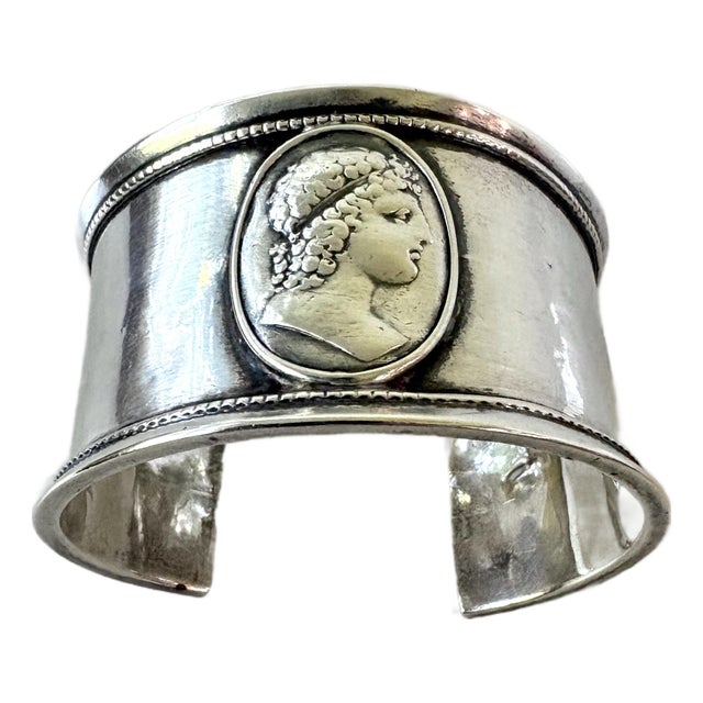 1850s Sterling Silver Cuff Bracelet. For Sale