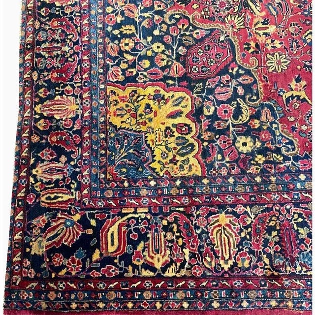 Textile 1920s Antique Persian Sarouk Area Rug 11’9″ X 16’4″ For Sale - Image 7 of 13