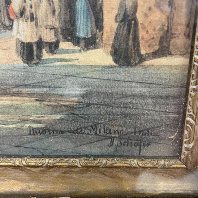 Victorian Early 20th Century Church Interior Watercolor Painting by Henry Thomas Schafer For Sale - Image 3 of 12