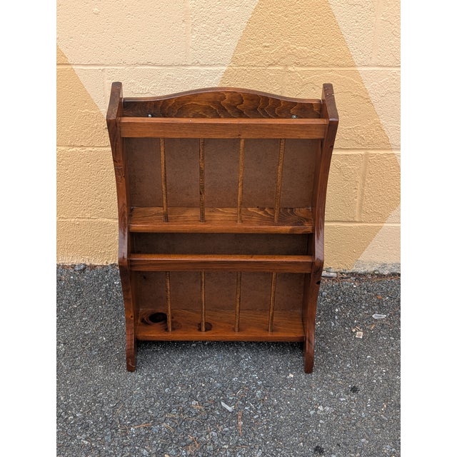 Vintage Mid Century Modern Wall Mounted Magazine Rack or Wooden Mail Holder For Sale In Washington DC - Image 6 of 7