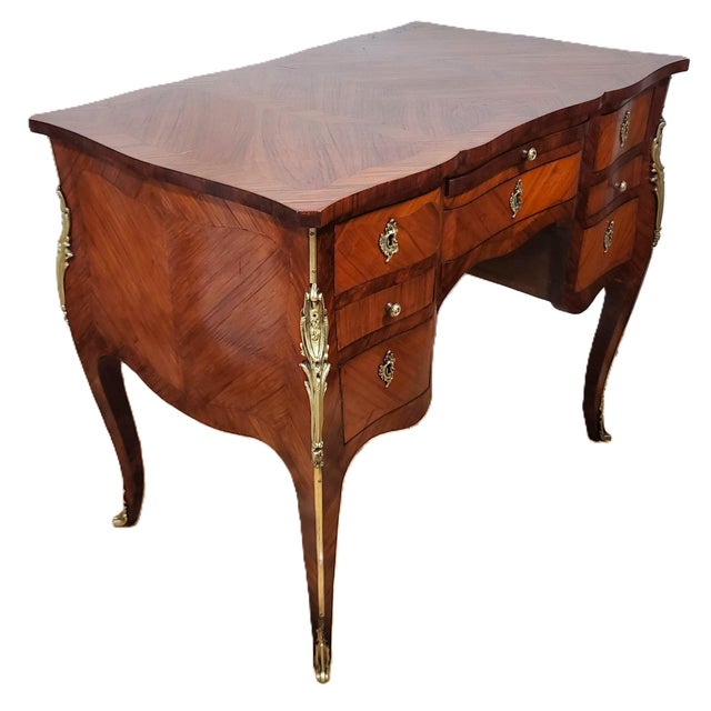 Late 19th Century Antique French 19th C Louis XV Satinwood & Bronze Mounted Lady's Writing Desk For Sale - Image 5 of 17