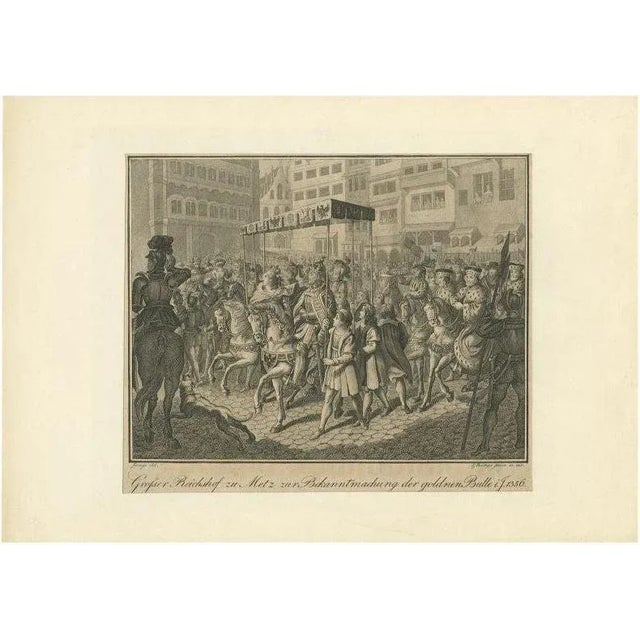 Antique Print of the Issue of the Golden Bull by Böttger, 1820 For Sale - Image 5 of 5