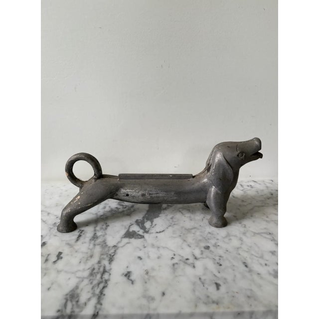 Metal Antique Mixed Metal Dachsund Door Stop For Sale - Image 7 of 8