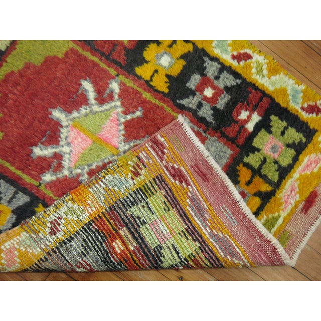 Vintage Turkish Konya Small Square Rug For Sale - Image 4 of 5