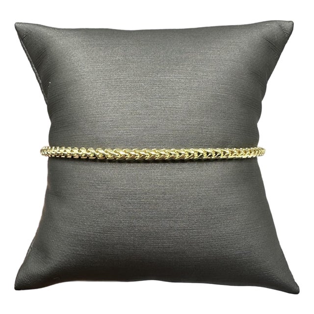 14kt Yellow Gold Franco Bracelet – 7.5in, 2.7mm, 7.45g, New For Sale