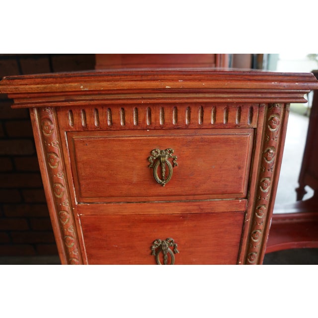 Early 20th Century Antique French Regency Style Vanity With Mirror For Sale - Image 5 of 9