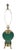 1980s Hollywood Regency Style Emerald Green Ceramic Table Lamp on Brass Ball-and-Claw Base For Sale - Image 16 of 18
