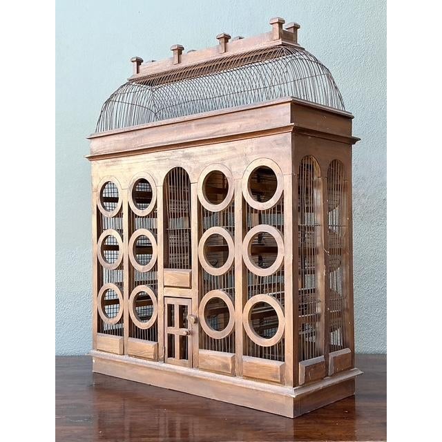 Wood Vintage Gothic Bird Cage Wine Rack For Sale - Image 7 of 12