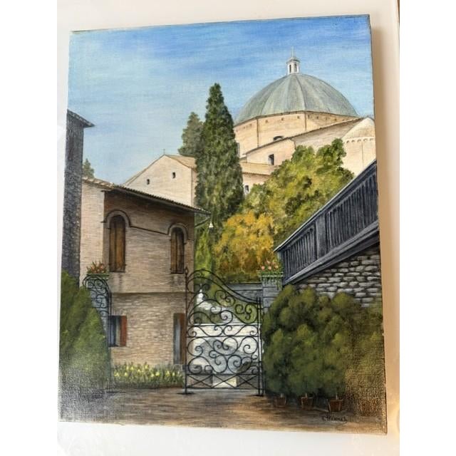 Vintage Italian Landscape Painting by Eleanor Hannah Harris – Dated 1990 For Sale - Image 10 of 14