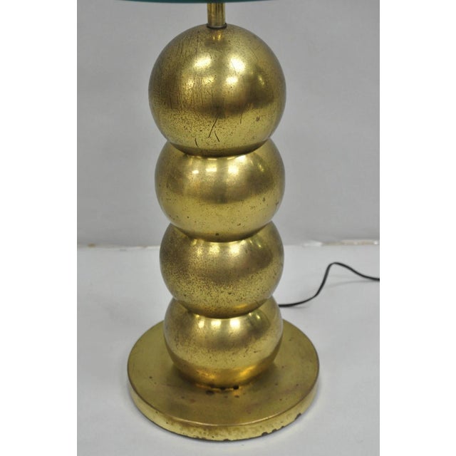 Mid-Century Modern Vintage Mid Century Modern George Kovacs Style Stack Brass Ball Side Table Floor Lamp For Sale - Image 3 of 12