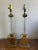 1960s Mid Century Glass Column and Brass Table Lamps - Pair - Hollywood Regency For Sale - Image 5 of 7