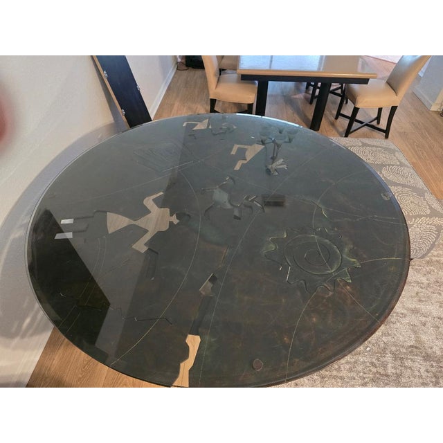 This table was bought from the Bahti gallery in Tucson Arizona 25 years ago. It is a unique piece made from stainless...