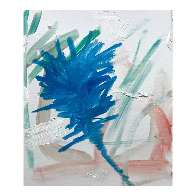 Matthew Izzo Acrylic Painting on Canvas, Titled Blue Burst For Sale