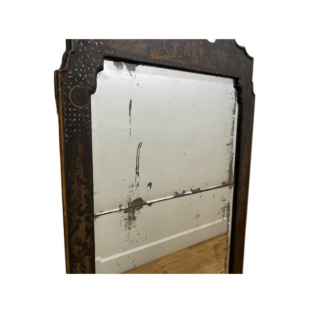 Japanese Antique Late 19th Century Japanned Mirror For Sale - Image 3 of 9