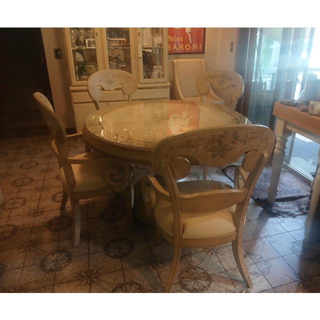 Vintage Pulaski Furniture Hand Painted Dining Set For Sale - Image 17 of 18