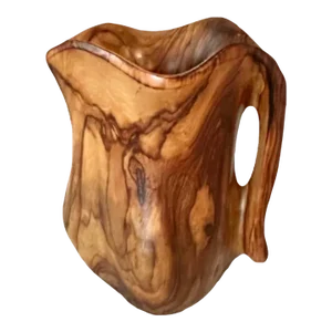 1960’s Olive Wood Carved Vase in the Style of Alexandre Noll, France