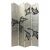 Vintage Midcentury Silver Leaf Botanical Folding Screen With Mirrored Inlays For Sale