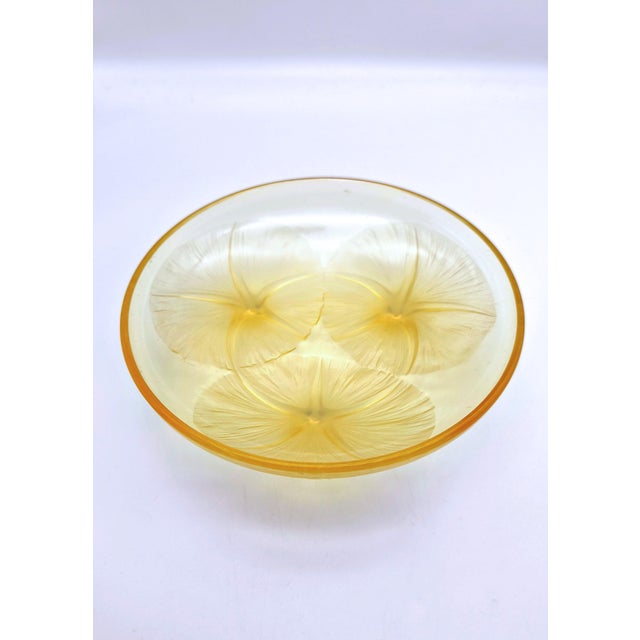 Vintage Amber and Opalescent Glass Bowl by René Lalique, 1920s For Sale - Image 10 of 10