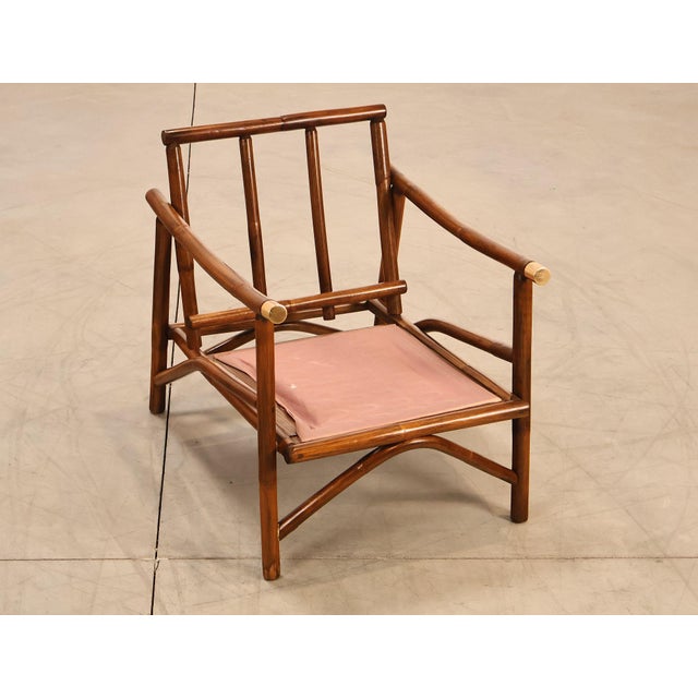 Vogue Coastal Vintage Rattan Bamboo Armchair For Sale - Image 14 of 18