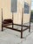 Vintage Georgian Federal Style Mahogany Four Poster Rice Carved Queen Size Bed Frame. Circa Late 20th Century....