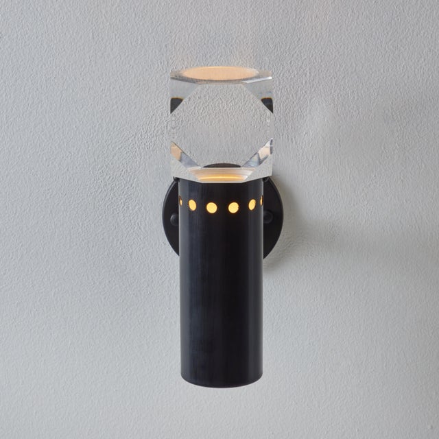 1960s Stilnovo Faceted Diffuser Wall Lamps - a Pair For Sale - Image 9 of 11