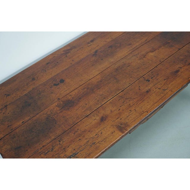 Antique French Rustic Farmhouse Dining Table in Oak and Fruitwood, 1800s For Sale - Image 6 of 18
