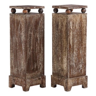 A Pair of Cerused Oak Pedestals. Contemporary. For Sale
