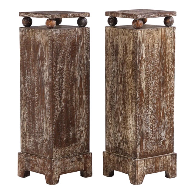 A Pair of Cerused Oak Pedestals. Contemporary. For Sale