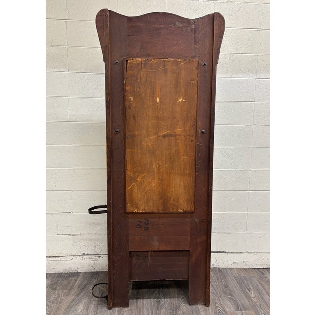 Antique Victorian Carved Tiger Oak Hall Tree With Mirror and Storage For Sale - Image 17 of 17