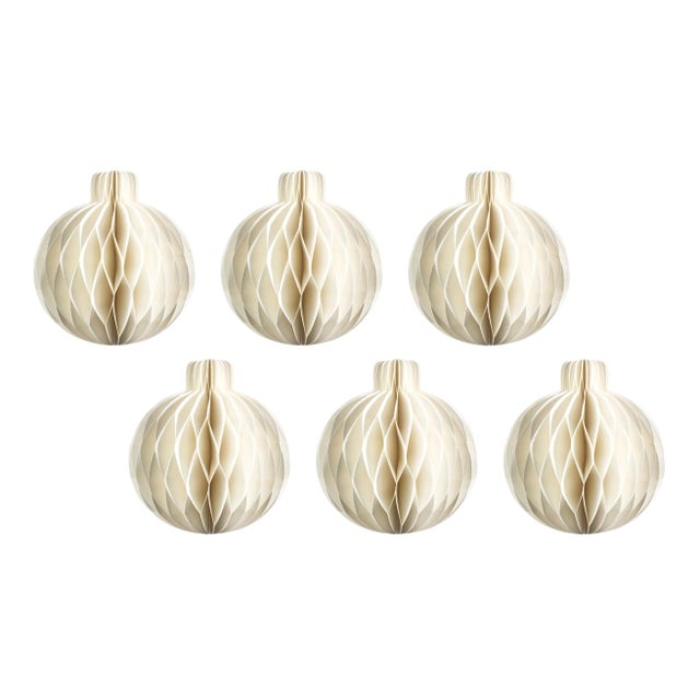 Miriam Small Paper Deco Sphere Ornaments, Set of 6 For Sale