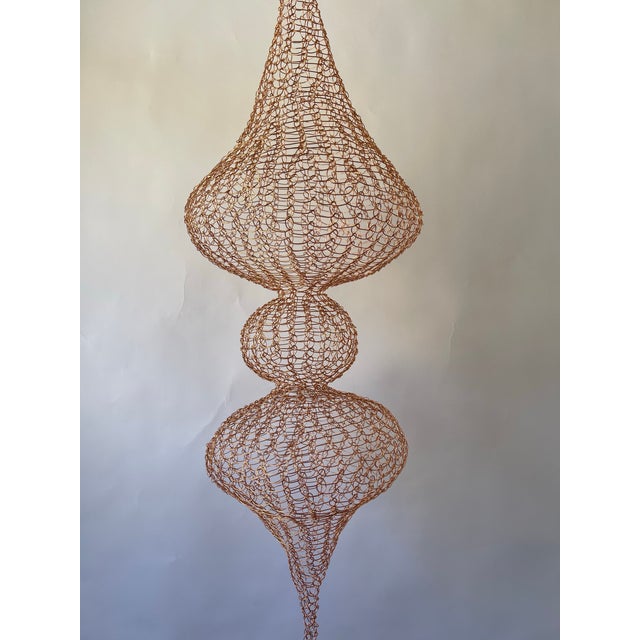 Modern Handmade Copper Wire Sculpture Inspired by the Handwoven Technique of Ruth Asawa #21 For Sale - Image 3 of 3