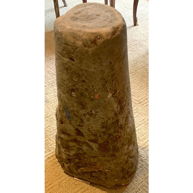 Slate Gray 18th Century English Staddle Stone 'Mushroom' Garden Ornament For Sale - Image 8 of 10