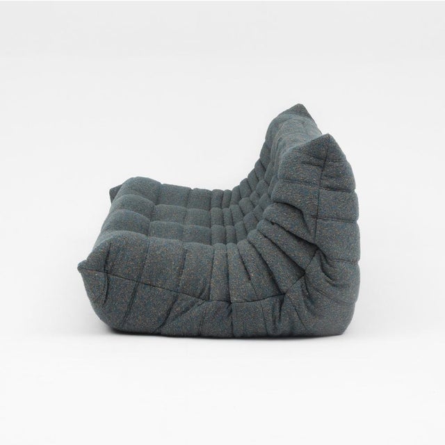 Togo Three-Seater Sofa in Green Bouclet by Michel Ducaroy for Ligne Roset For Sale - Image 15 of 17