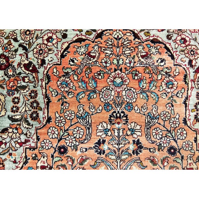 Turkish Antique Turkish Hereke Silk Rug, Tree of Life Design, Handwoven, 1900s, 3' x 4' For Sale - Image 3 of 18