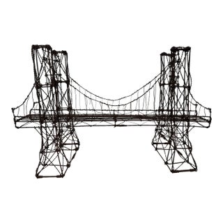 Late 20th Century Brooklyn Bridge Brutalist Wire Sculpture For Sale