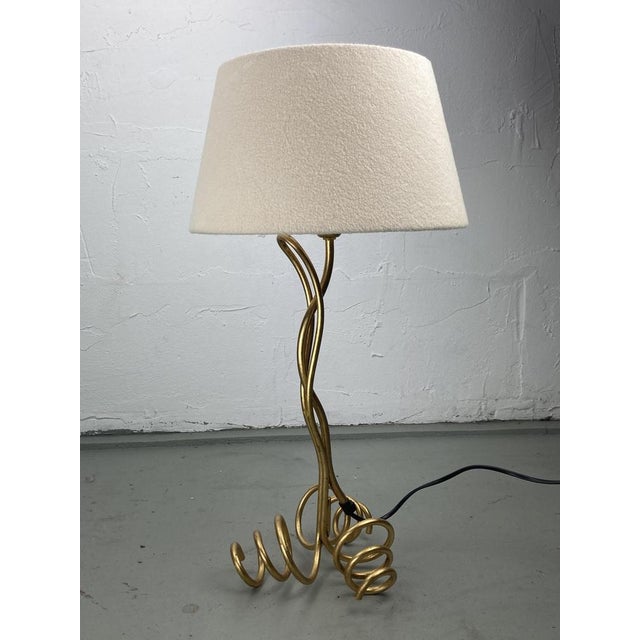 Vintage Bouclé Shade Curly Wavy Free Form Table Lamp, 1960s For Sale - Image 17 of 18